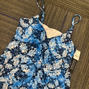 DREAMSUITS Blue Multi Tie Dye Swim Top Tankini Women‎ Size 10 Style 674226